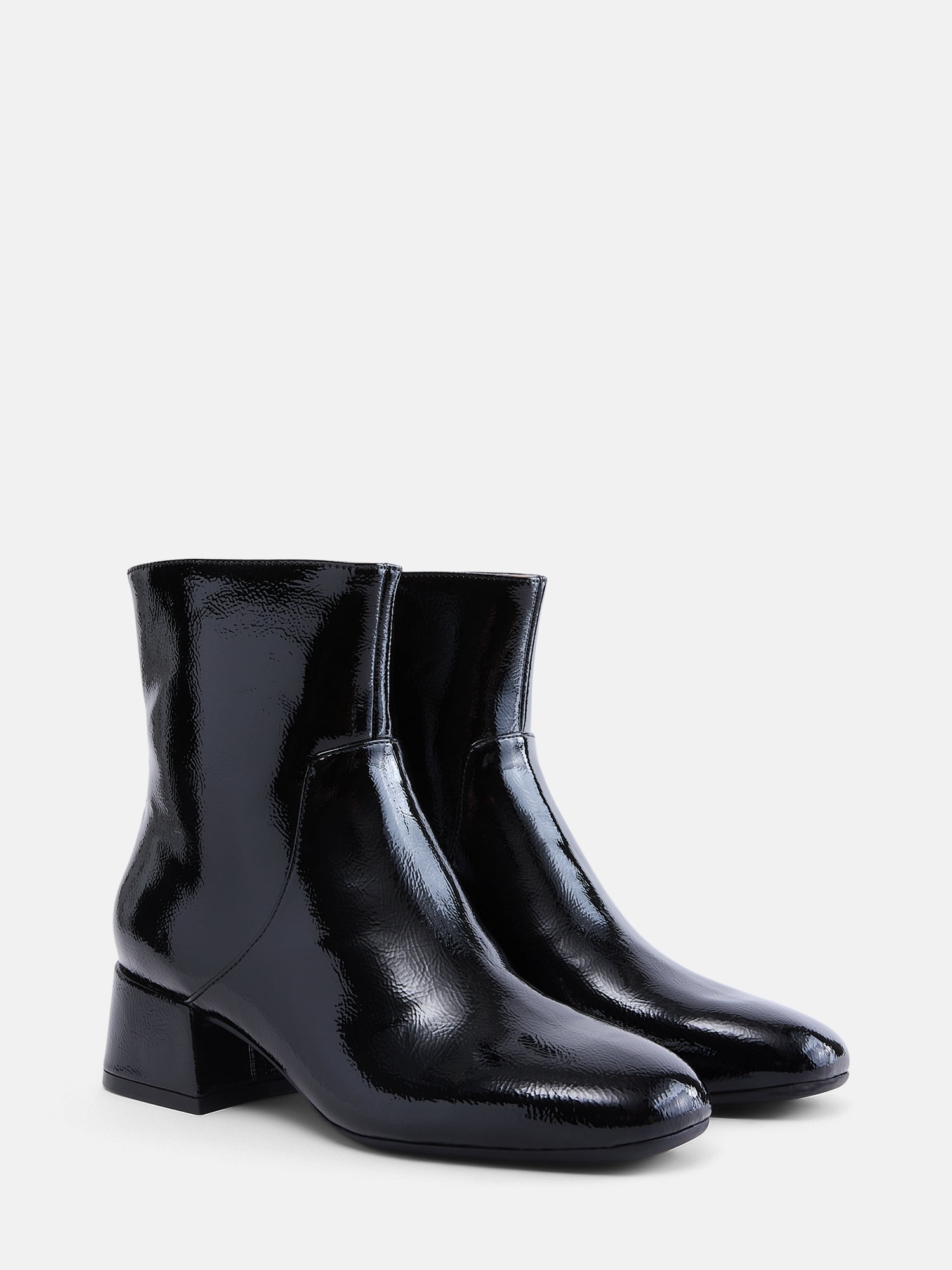 Scenario Women's Faux Leather Ankle Booties with Block Heel
