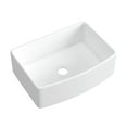thumbnail image 3 of Single Bowl Kitchen Sink - 30 Inch Fireclay Deep Curved Apron Front Kitchen Sink - Premium White Kitchen Sink for Home, Farmhouse (Grid & Strainer Included), 3 of 10