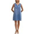 thumbnail image 2 of Women's Sleeveless Denim Dress Knee Length Casual Loose Tunic Jean Dress S Blue, 2 of 6