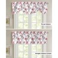 thumbnail image 6 of Tie Up Valance Curtain for Kitchen,Retro Red Flower on White Rod Pocket Short Curtains Adjustable Tie-Up Shade Valances,Country Watercolor Floral Window Treatment for Bathroom Living Room Bedroom, 6 of 8