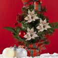 thumbnail image 5 of Flores de Navidad de franela Flores de Navidad artificiales Árbol de Navidad Elegante y colorido Brillantina Anteras redondas, 5 of 5