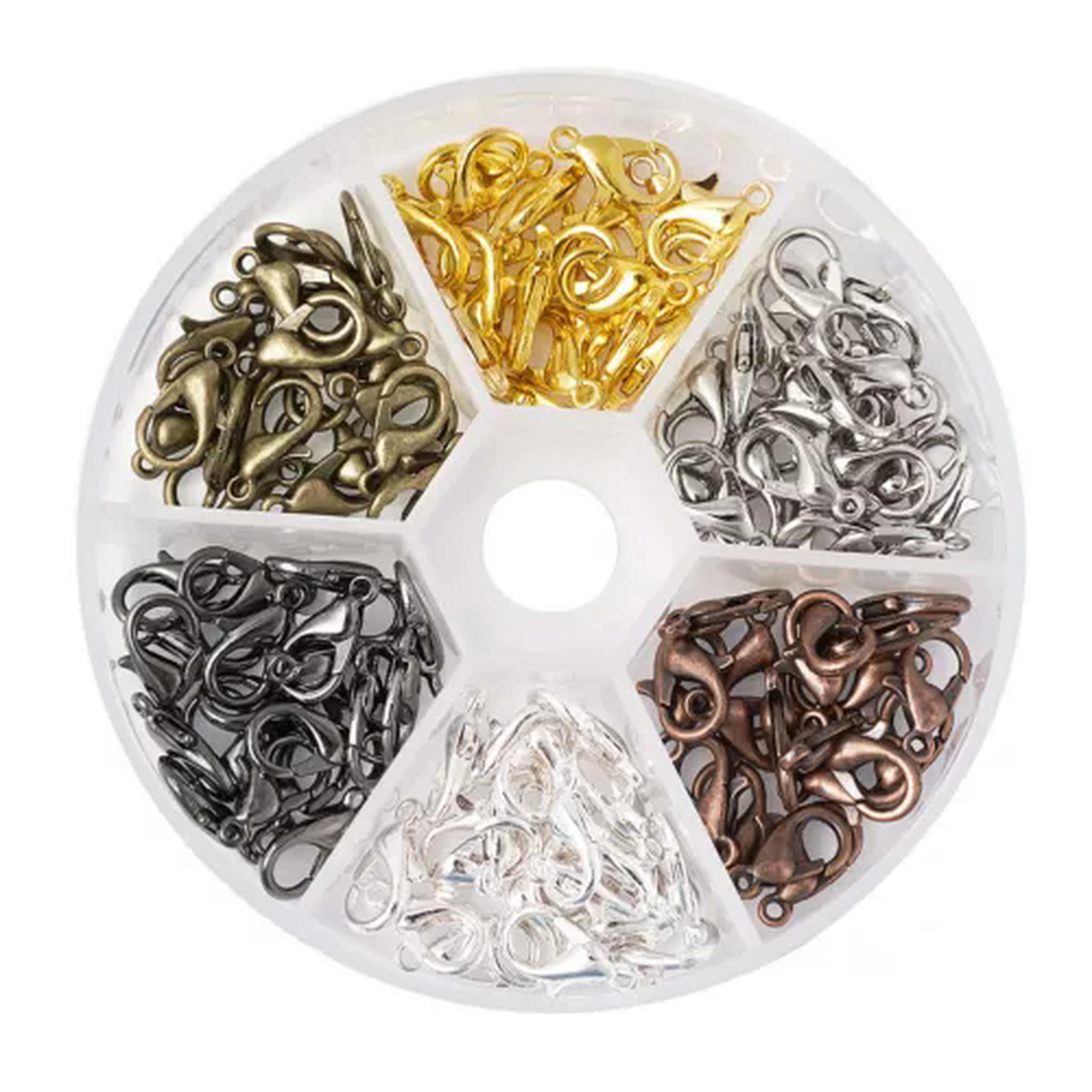 EOEMY 1Box Zinc Alloy Lobster Claw Clasps Diy Jewelry Making Nickel Free Mixed Color-10X6mm-240Pcs