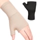 thumbnail image 5 of par de muñequeras unisex para pulgar y muñeca, compresión para tenosinovitis, artritis, guantes sin dedos, soporte deportivo, corrector de correa para el túnel carpiano, XL, negro, 5 of 5