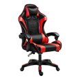thumbnail image 1 of Graflsoa Ergonomic Multi-Functional Gaming Chair with Adjustable Recline, Lumbar Massage, and Swivel Base for Office, Home, and Gaming Use - Red/Black Leather Design, 1 of 7