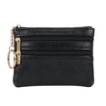 thumbnail image 4 of Monedero de mujer, monedero pequeño con textura de cuero, cartera multifunción para licencia de conducir, tarjetero, bolso de cuero suave, bolso con cremallera, 4 of 6