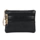 thumbnail image 4 of Monedero de mujer, monedero pequeño con textura de cuero, cartera multifunción para licencia de conducir, tarjetero, bolso de cuero suave, bolso con cremallera, 4 of 6