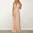 thumbnail image 5 of NXMZXB Dresses for Bridesmaids,Wedding Guest Dresses for Women,Plus Size Wrap Dress Long Maxi Convertible Multiway Dress Rose Gold M, 5 of 9