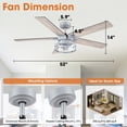 thumbnail image 5 of Parrot Uncle 52" Farmhouse Caged Ceiling Fan with Remote and Light Kit, Double-Sided Blades Chadelier Ceiling Fan, 5 of 11