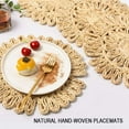 thumbnail image 4 of 12X Round Woven Placemat for Dining Table,Natural Braided Rattan Tablemat Hollow Wicker Plates,12 x Placemat,beige, 4 of 7