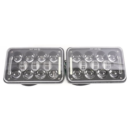 Heise HE-4X6B1 4" x 6" 60 Watt 18 LED Rectangular Headlights w/ Black Front Face
