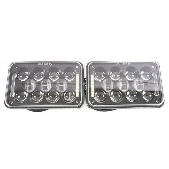 Heise HE-4X6B1 4" x 6" 60 Watt 18 LED Rectangular Headlights w/ Black Front Face
