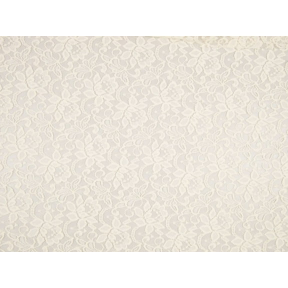 Minerva Stretch Lace Fabric Cream - per yard