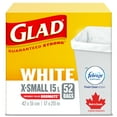 thumbnail image 2 of Glad White Garbage Bags - X-Small 15 Litres - Febreze Fresh Clean Scent, 52 Trash Bags, 2 of 6