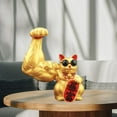 thumbnail image 4 of Figura de gato de la suerte con energía, felicidad, bienvenida, brazo que agita, pata hacia arriba, gato de la suerte de la riqueza oro rico, 4 of 8