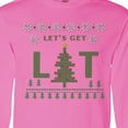 thumbnail image 4 of Inktastic Let's Get Lit Christmas Tree Faux Ugly Sweater Long Sleeve T-Shirt, 4 of 5
