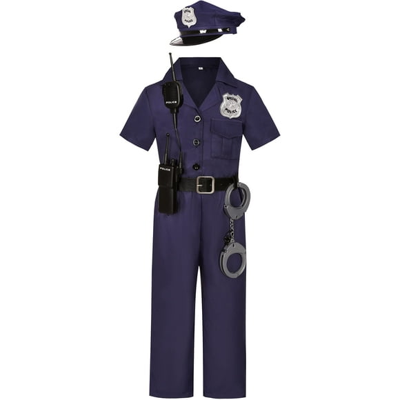 Disfraz de oficial de policía para niños KAKALVER con accesorios