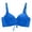 Blue, variant on Womens Underwear Solid Breathable Smooth Lace-Up Push Up Wireless Bra Beige 70