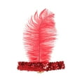 thumbnail image 4 of Unique Bargains 1 Pc Headband Feather Faux Diamond Sequins Hairband for Women Red, 4 of 5