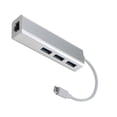 thumbnail image 3 of EeaseMX Adaptador y convertidor Ethernet de tipo C a 3 puertos USB 3.0 RJ45 para ordenador portátil (blanco), 3 of 7