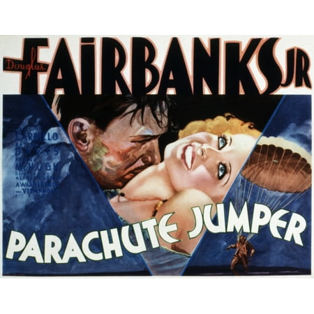 Parachute Jumper Stretched Canvas -  (28 x 22)