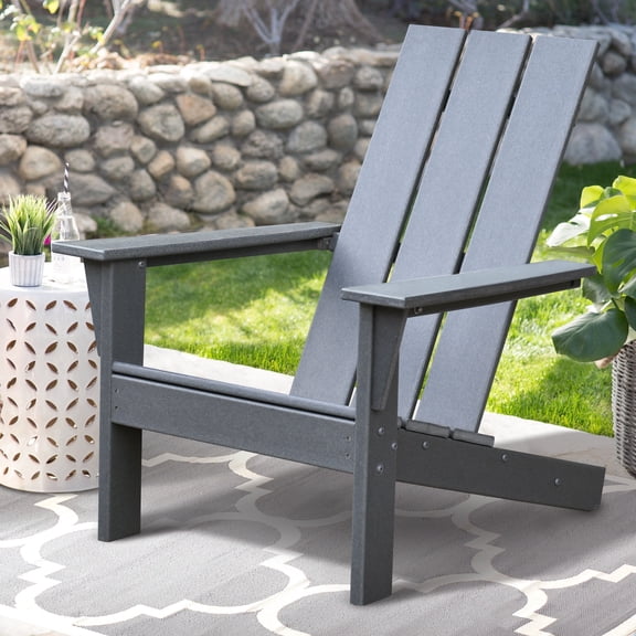 ATR ART TO REAL Outdoor Plastic HDPE Adirondack Chair for Patio Garden,Grey