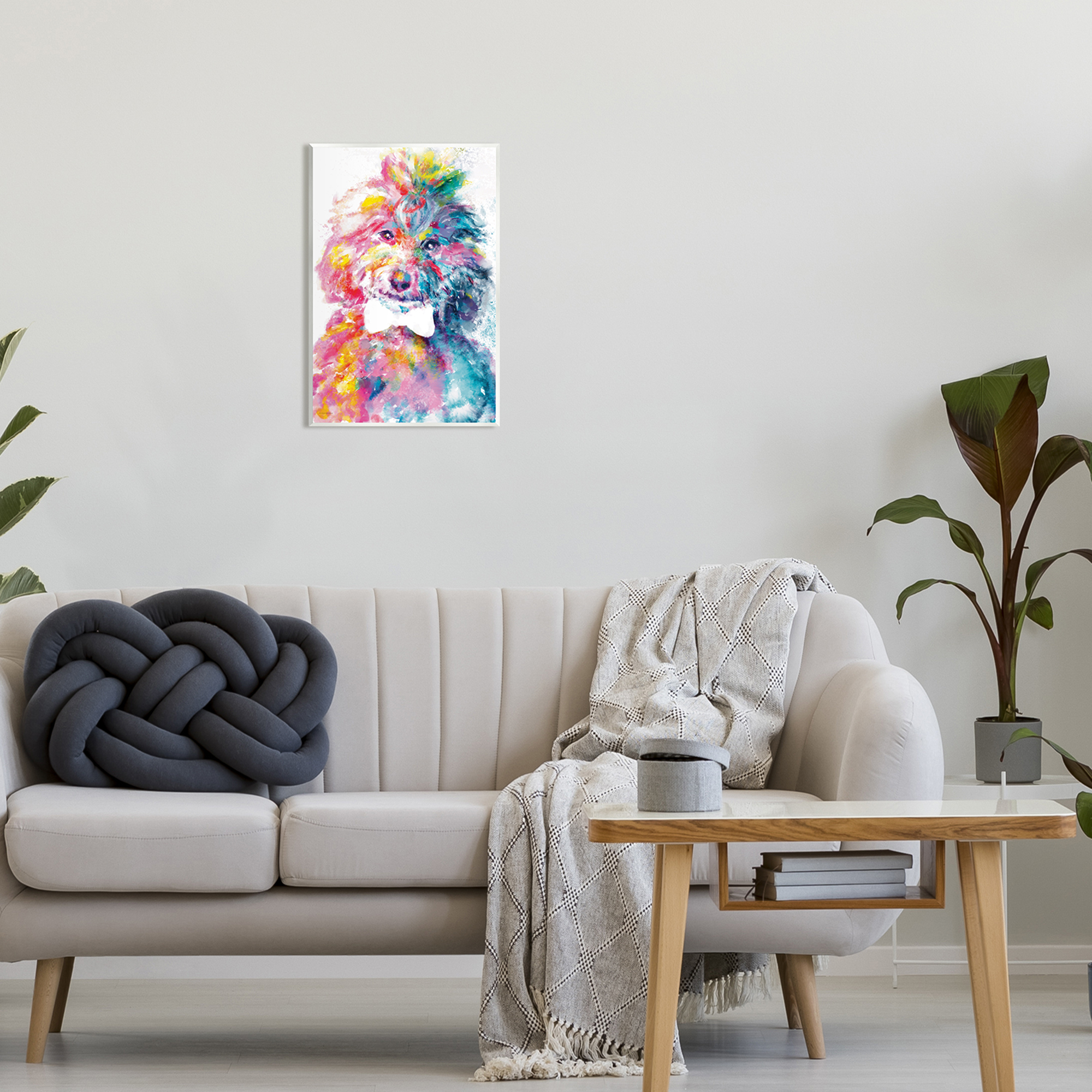 Stupell Industries Modern Dog with Bowtie Animals & Insects Painting Unframed Art Print Wall Art, 13 x 19