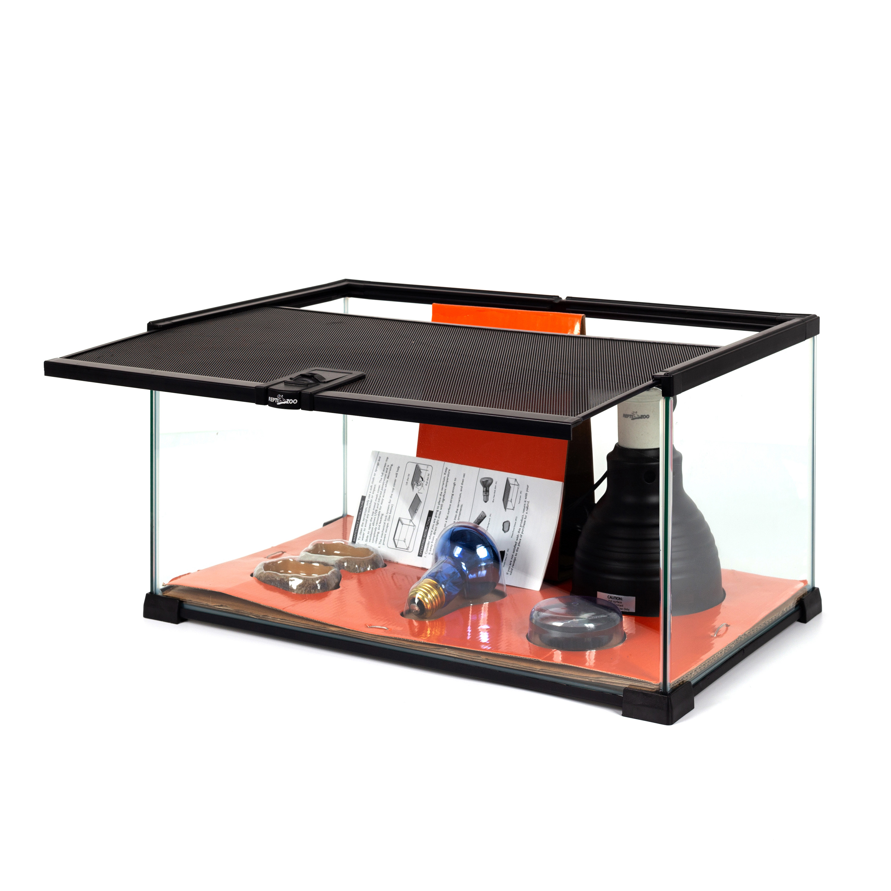 REPTIZOO Reptile Starter Kit 20”×12”×10”(10 gallon) with Dome lamp