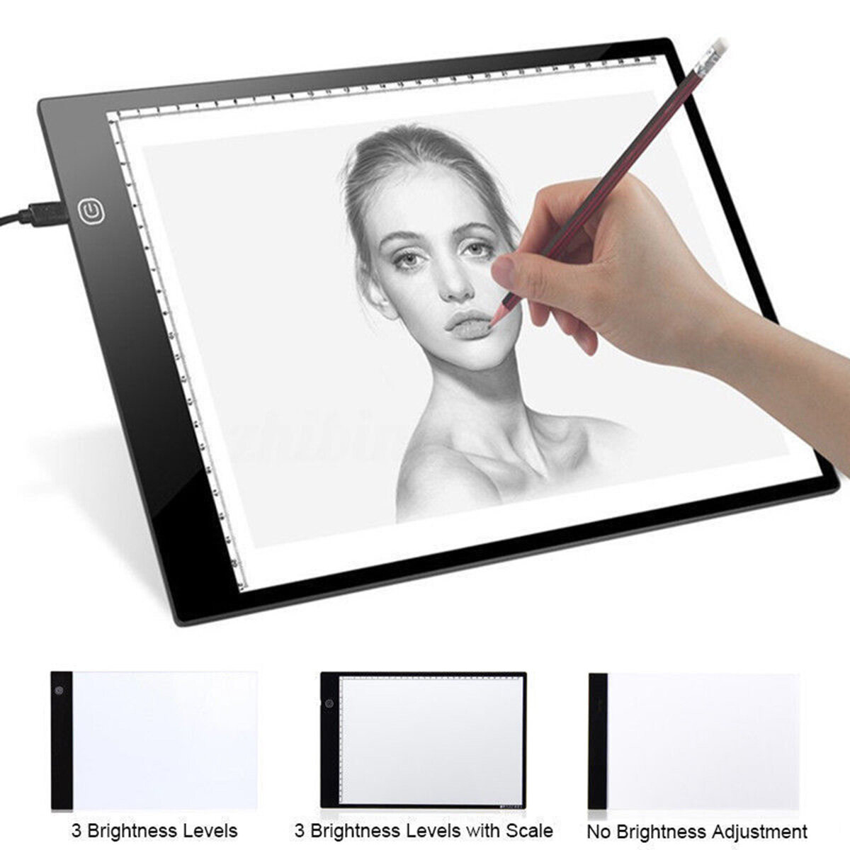 Light Box Drawing A4,Tracing Board with Brightness Adjustable for