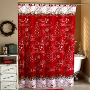 Christmas Shower Curtain - Chalkboard Writing of Wishes for The Holidays
