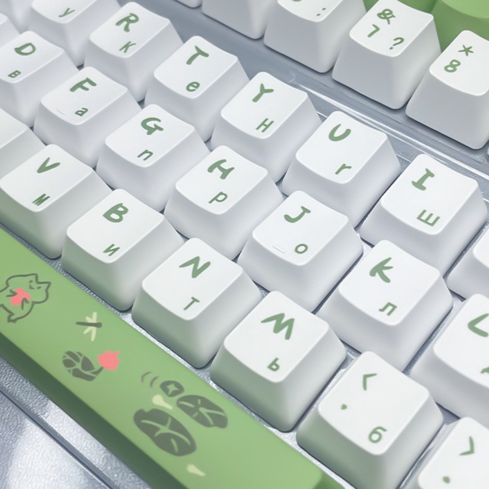 Frogs Pattern Russian Keycaps for Switches Mechanical Keyboard ,OEM Height for Typists and Gamers