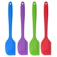 thumbnail image 6 of 4 Pcs Kitchen Cooking Silicone Spatula Set Heat Resistant Turner Scraper Baking Utensils Red Blue Purple Green, 6 of 6