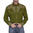 thumbnail image 1 of Camisa occidental para hombre con estampado floral, manga larga, botones, diseño moderno, estilo occidental, talla extra grande, 1 of 6