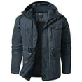 thumbnail image 2 of Leesechin Big Mens Lamb Velvet Hooded Cotton Jacket Thickened Multi-pocket Cotton Casual, 2 of 5