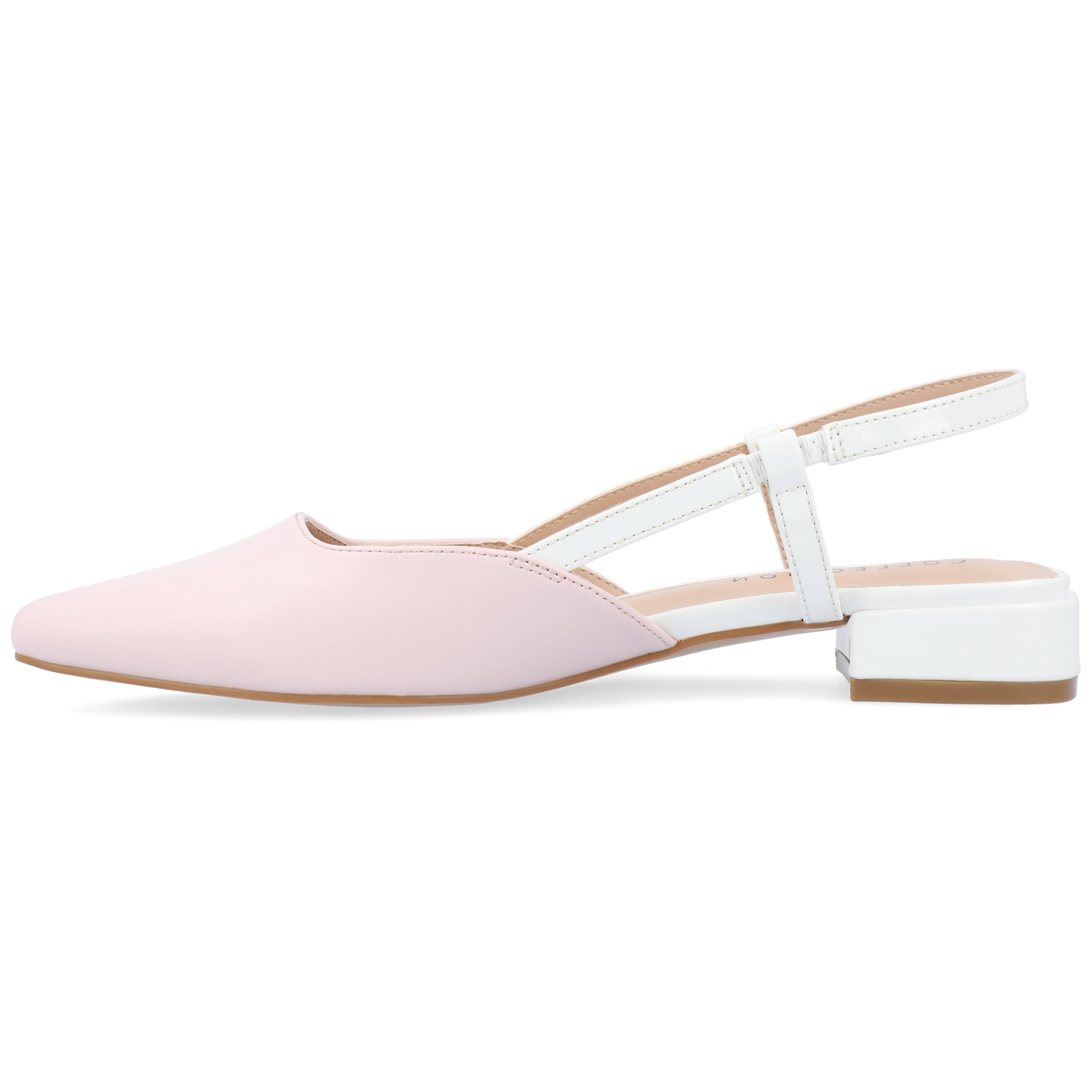 Journee Womens Paislee Sling Back Block Heel Square Toe Flats