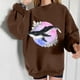 thumbnail image 2 of Sudadera extragrande de lana de manga larga con cuello redondo y estampado de océano salvaje para mujer Fridja fhghd280, 2 of 9