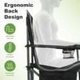 thumbnail image 4 of LET'S CAMP Oversized Outdoor Folding Camping Chair, Heavy Duty Arm Chair with Cup Holder and Storage Bag, 350 LBS Weight Capacity, Grey, 4 of 18