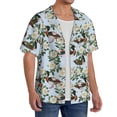thumbnail image 2 of Honeii Mallard Ducks And Roses for Men's Short-Sleeved Button-Up Collared Shirt Featuring A Pocket, Perfect for Beach Vacations, And Travel Adventures.-X-Large, 2 of 5