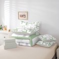 thumbnail image 6 of Manfei Modern Abstract Ombre 7-Piece Twin Bedding Sets, Chic Pale Green Rectangle Plaid Bedding Comforter Set, Teens Adult Female Man Reversible Sheet Sets, Luxury Bedroom Decor, 6 of 8