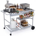 thumbnail image 1 of Gymax Pizza Oven Cart w/Topping Station 2 Spice Containers Wheels & Storage Racks, 1 of 10