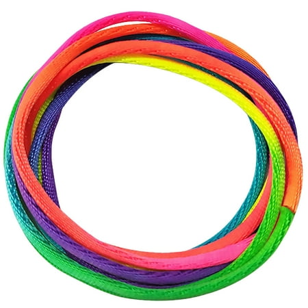 

6pcs Finger Turn Over Strings Multifunctional Rainbow Braid Rope Finger Game Toy Educational Supplies for Children Kids (Length
