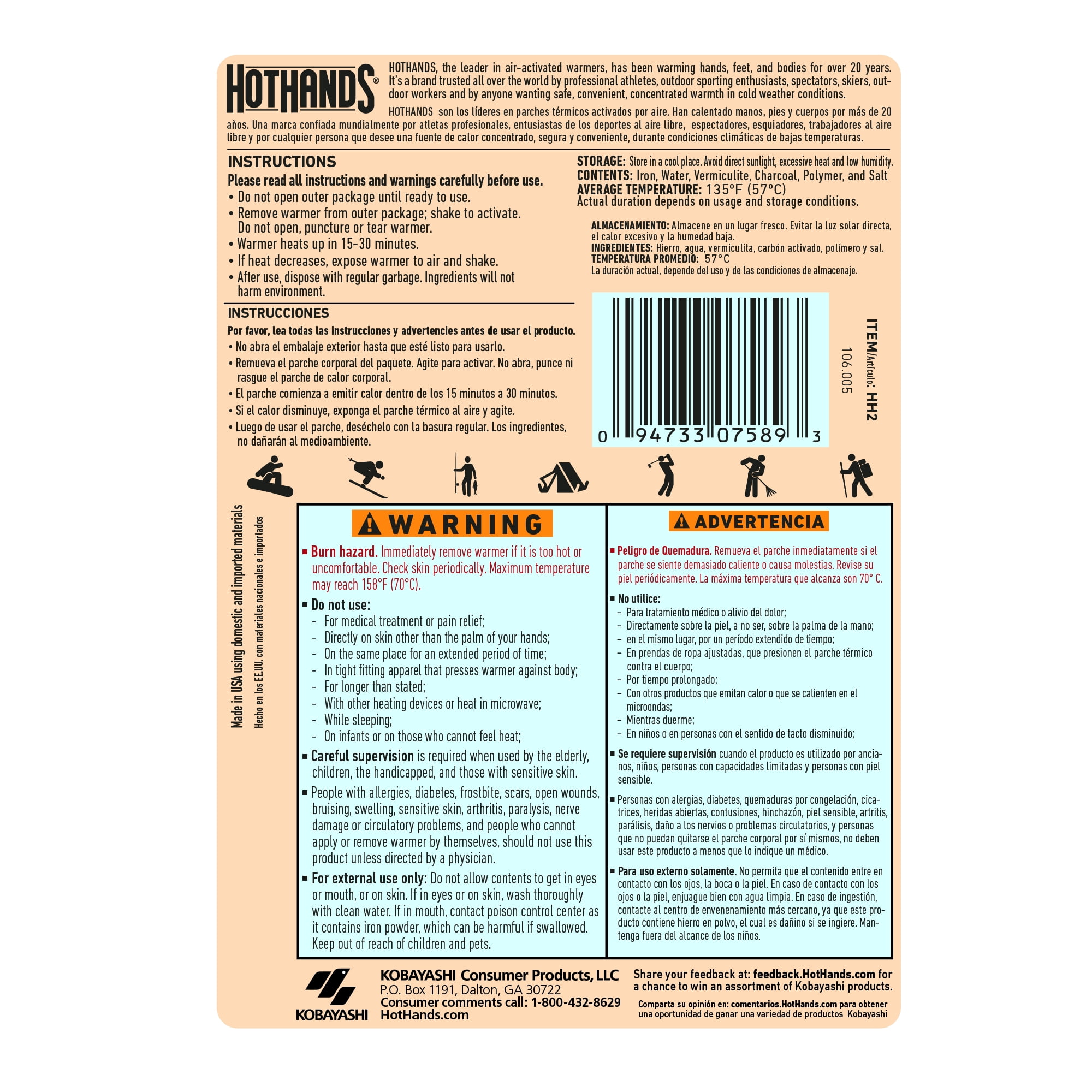 HotHands 10 Hour Hand Warmers, 12 10-Pair Value Packs (120 Pairs)