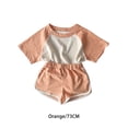 thumbnail image 2 of Guardurnaity Conjunto de pantalones cortos de camiseta de diseño Simple para niños, fiesta de verano para niños y niñas, Kit de pantalones de conjuntos de ropa Naranja 73cm, 2 of 6