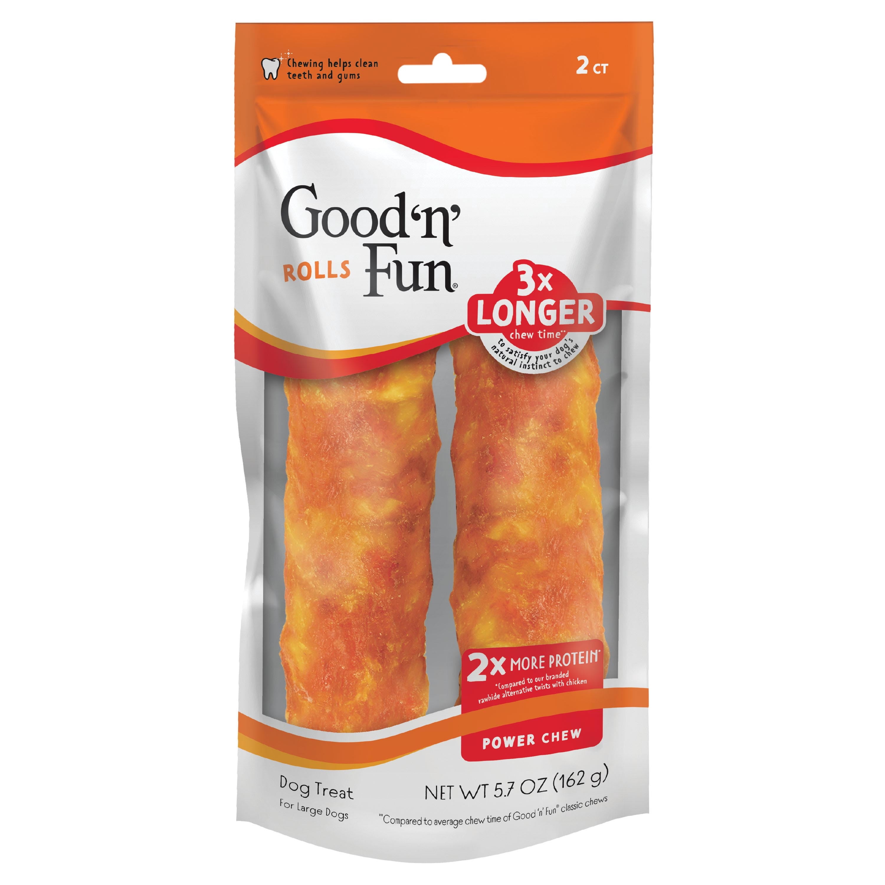 (3 pack) Good ’n’ Fun Triple Flavor Chews, 7 Inch Rolls, Rawhide Chews for Dogs, 2 Count