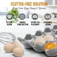 thumbnail image 3 of Ceramic 12 + 6 Cups Egg Tray - 18 Porcelain Egg Holder Container Keeper Storage Organizer Decorative Serving Stand Serveware for Refrigerator Fridge Countertop Display Kitchen (Gray), 3 of 9
