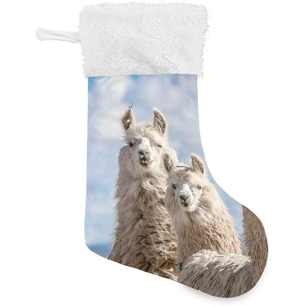 wonima02 Cute Alpaca Llama Christmas Stocking Xmas Stocking Decorations for Holiday 18 * 12 inch