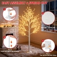 thumbnail image 3 of 3-Pieces Lighted Birch Trees Sets, Segmart Indoor Outdoor Christmas Tree with 650 LED, Stand and Timer, Christmas Porch Decorations Lighted Trees Artificial for Festival, Party,6FT+5FT+4FT, 3 of 8