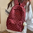 thumbnail image 4 of Lightweight Polka Dot Nylon Laptop Backpack for Women, Coquette Large Everyday Daypack, Multi-Pocket Comfort Padded Bookbag for Students, Campus Commuting & Weekend Travel, 4 of 6