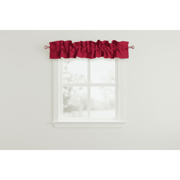 Solid Poplin Curtain Sleeve Topper Cranberry Red