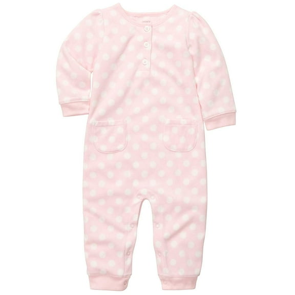 Carter's Microfleece Jumpsuit - Pink Dot- 18 Months