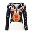 thumbnail image 4 of Camisas Navideñas Para Mujer Tops de Manga Larga Estampado de Moda Cuello en V Top Blusa Jersey Odeerbi ODB200688, 4 of 6